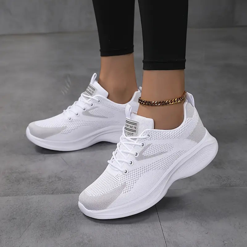 Women'S Breathable Mesh Sneakers with Sparkling Glitter Sole - Lightweight All-Season